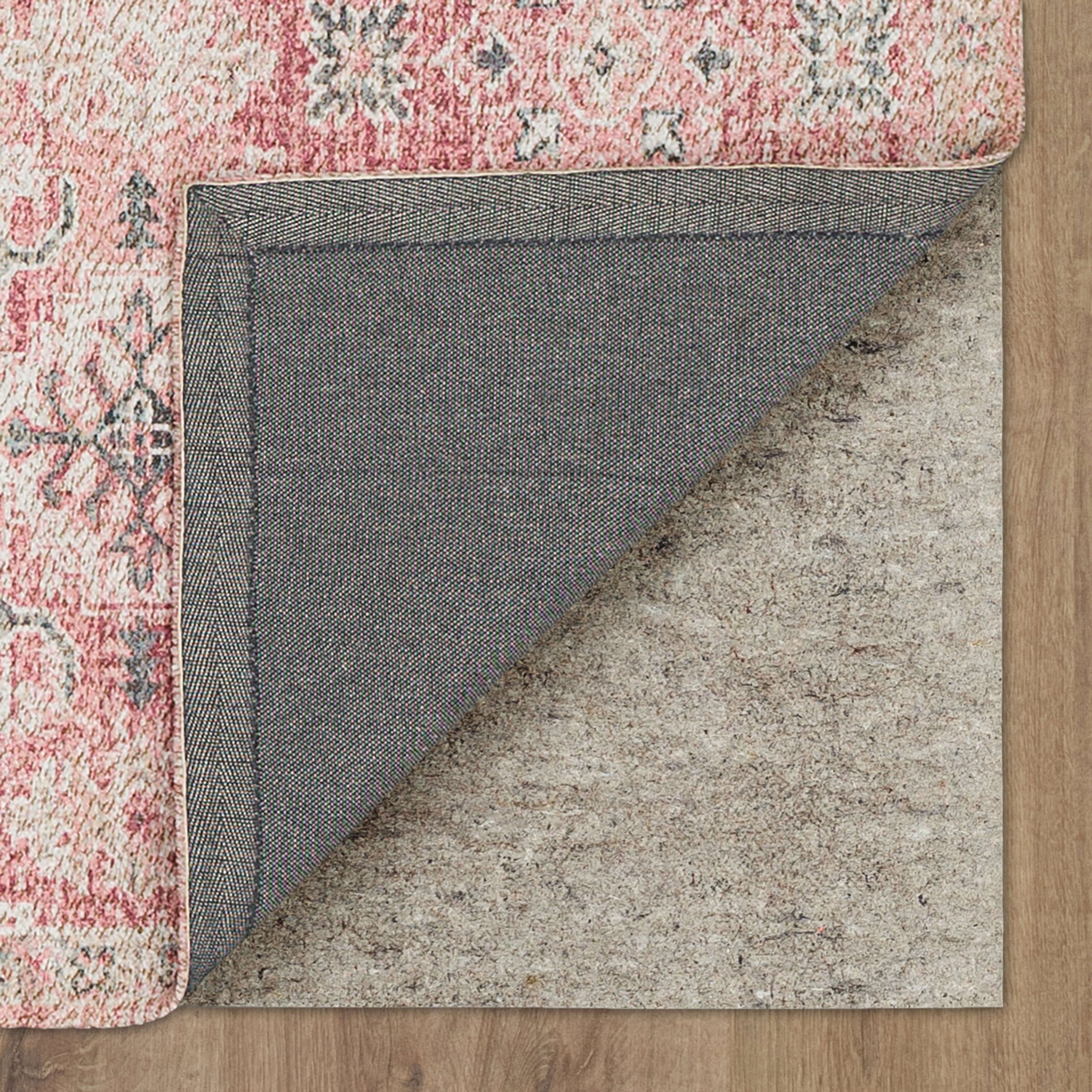 Mainstays Zula Indoor Runner Rug, Pink, 2 ft 6 in x 7 ft, Low Pile, Stain- and Fade-Resistant Polyester
