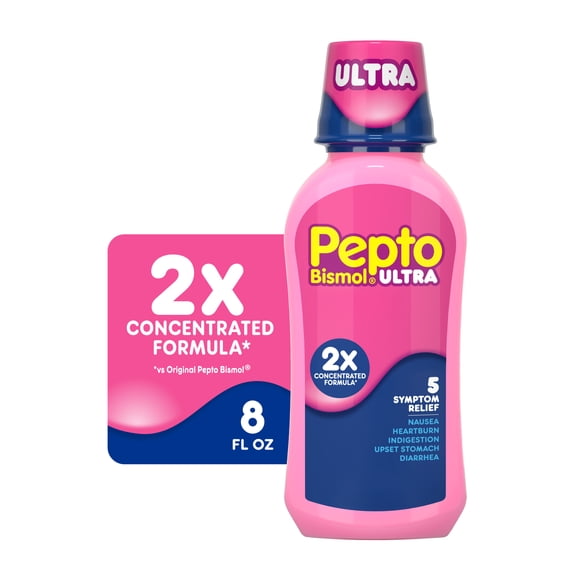 Pepto Bismol ULTRA Liquid, Upset Stomach Relief, Stomach Relief, Anti-Diarrheal, 8 Fl oz