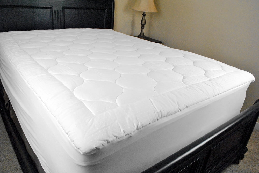 Home Essentials 80' Modern Style Cotton Queen Mattress Pad in White Finish