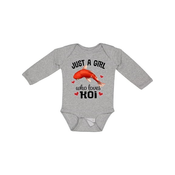 Inktastic Just A Girl Who Loves Koi Fish Girls Long Sleeve Baby Bodysuit