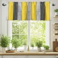 thumbnail image 2 of Coastal Style Valances for Windows, 42 x 12in, Vintage Gray Yellow Stripes Wood Texture Rod Pocket Kitchen Valance Curtain Light Filtering Window Treatments for Living Room Bedroom, 1 Panel, 2 of 7