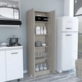 thumbnail image 3 of Dtwnek 5 Shelves Cabinet, Double Door Cabinet, Light Gray, 3 of 5