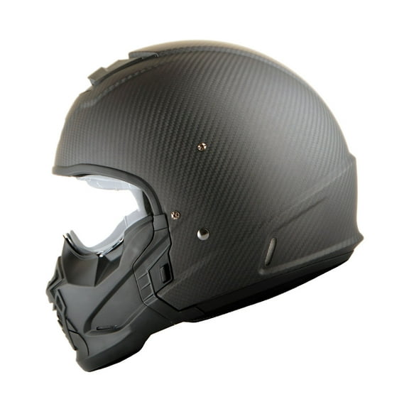 Martian Genuine Real Carbon Fiber Motorcycle Full Face Helmet HB-B2 Open Face Matt Carbon Black, DOT Approved