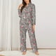 thumbnail image 2 of Balery Rose Mix Leopard 3 Conjunto de Pijama con Estampado para Mujer, Conjunto de Dos Piezas con Manga Larga, Ropa de Dormir Suave con Bolsillos, Pijamas Cómodos-Small, 2 of 7