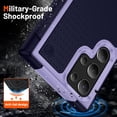 thumbnail image 6 of for Samsung Galaxy S22 Ultra Case, S22 Ultra Case with Self Healing Flexible TPU Screen Protector[2 Pack], Military Grade Dual-Layer Heavy Duty Case for Galaxy S22 Ultra 5G-Purple/Blue, 6 of 11