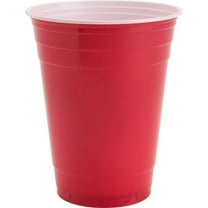 Genuine Joe 16 oz Plastic Party Cups - 16 fl oz - 50 / Pack - Red - Plastic - Party, Cold Drink | Bundle of 2 Packs
