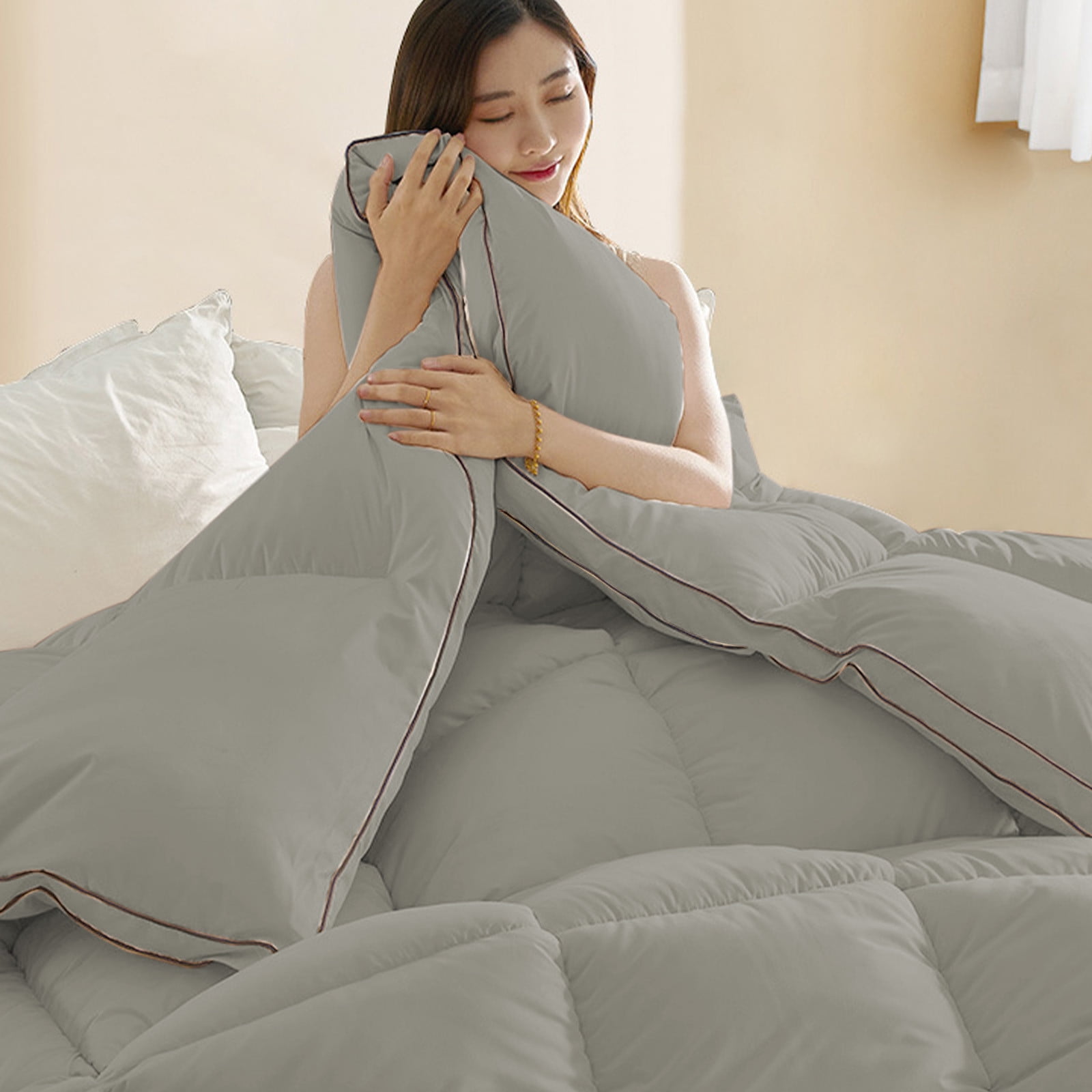 Machine Washable Lightweight Quilt for All-Season Comfort, Cotton-Spandex Blend, Size 200x150cm, Breathable for Air-Conditioned Rooms