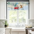 thumbnail image 2 of Valances for Windows, Christmas Santa Claus Pulling A Sled Xmas Tress Candies Valance, Kitchen Curtains Rod Pocket, 54x18in Kitchen Valances for Windows, Kitchen Window Curtains Over Sink, 2 of 6