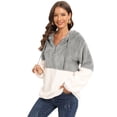 thumbnail image 7 of Womens Oversized Warm Double Fuzzy Hoodies Casual Loose Pullover Hooded Sweatshirt Outwear, 7 of 7