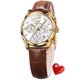 thumbnail image 1 of Women’s Chronograph Watch with Brown Leather Straps, Rose Gold Case, Waterproof, Date and Day Display, Elegant Luxury Dress Style, 1 of 5