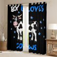 thumbnail image 2 of Castle Fairy Farmhouse Animal Cows Curtains Pack Of 2 (42X84 Each) for Teens,Starry Sky Curtains Blackout,Rustic Lodge Bedroom Curtains,Lightweight Room Decor, 2 of 6