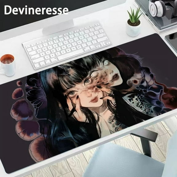 Thriller Girl Gaming Mouse Pad Desk Mat Desk Pad Large Gaming Mousepad Office Keyboard Pad Computer Mouse Non-Slip Computer Mat Stitched Edges Mousepad, Long Mouse Pad