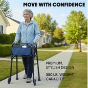 Sharper Image® Deluxe Foldable Walker with 5-inch Wheels, Adjustable Height, 350 lb Capacity