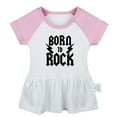 thumbnail image 3 of Pack of 2, AB CD & Born To Rock Funny Dresses For Baby, Newborn Babies Skirts, Infant Princess Dress, Toddler Frocks (Pink Raglan Dresses, 18-24 Months), 3 of 5