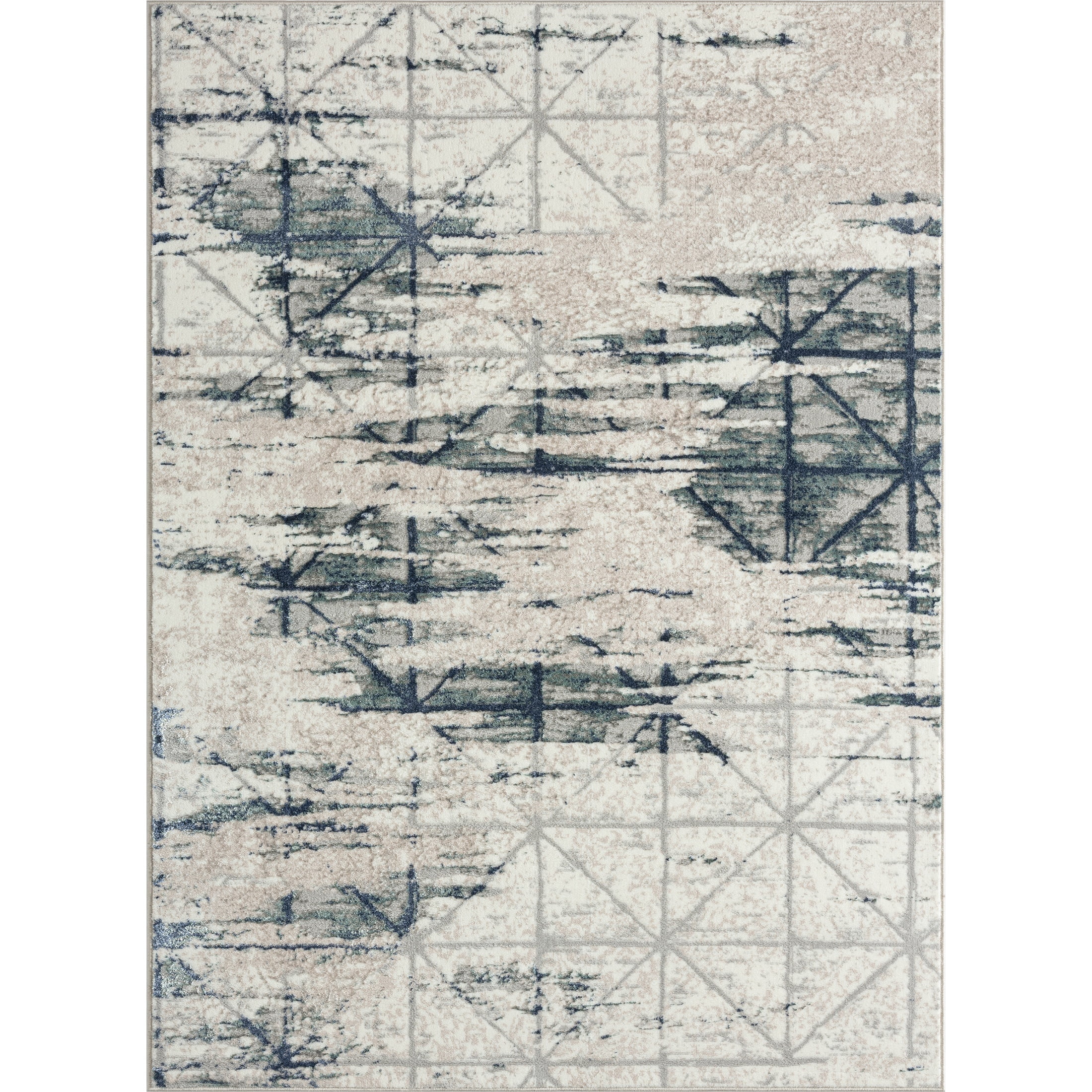 Harlow Hill Bethany 5' x 7' Blue/Gray Diamond Durable Indoor Area Rug