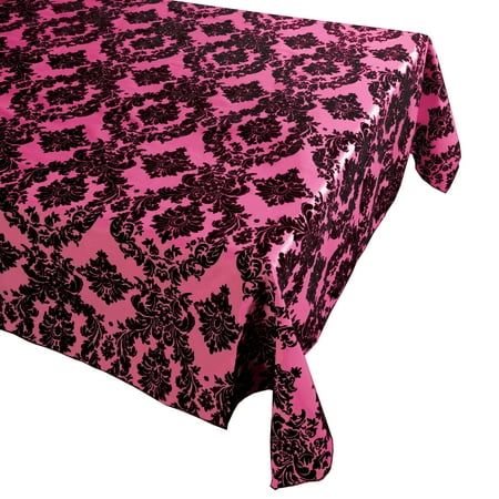 

Flocking Damask Taffeta Tablecloth Black on Fuchsia