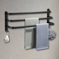 thumbnail image 7 of Towel Rails Wall Mounted 3 Tier Towel Rack With Hooks Space Aluminum Towel Rack Bathroom Towel Holder No Fading Towel Shelves For Kitchen Bathroom Toilet Hotel Office (Black,50CM), 7 of 7