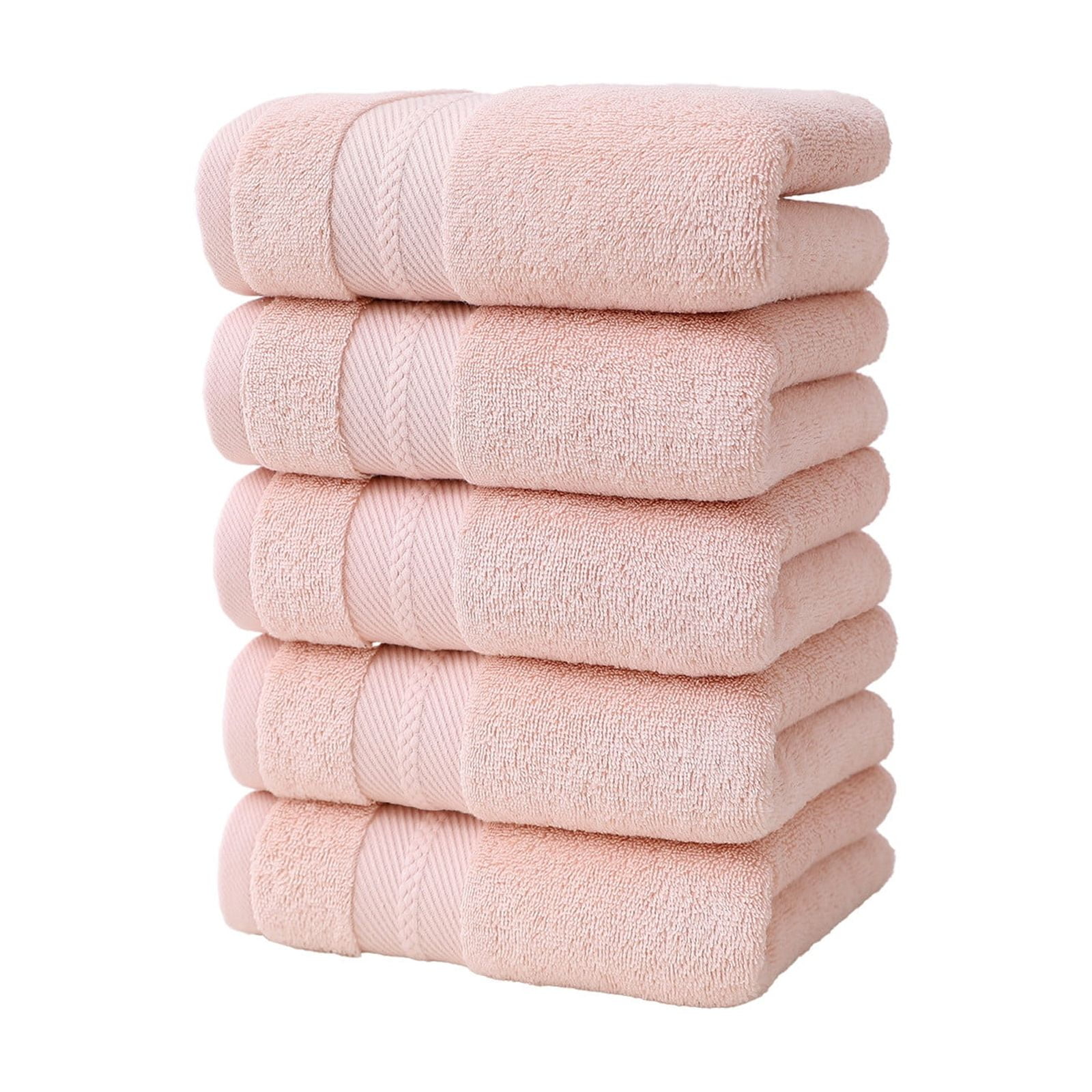 5PCS Bath Towels, 100% Cotton Towels Bath Towels Set for Bathroom Wash Face Gift Towel Soft and Absorbant Quickdry & Lightweight Large Bath Towels 30 X 14Inches