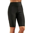 thumbnail image 1 of Attraco Women's Long Board Shorts High Waist Swim Bottom Solid Jammer Swim Shorts, 1 of 4