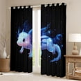 thumbnail image 2 of Manfei Kawaii Salamander Curtains Pack of 2 (42x84 Each) for Preppy Child,Cartoon Animal Curtains Blackout,Bling Glitter Bedroom Curtains,Microfiber Bedroom Decor, 2 of 6