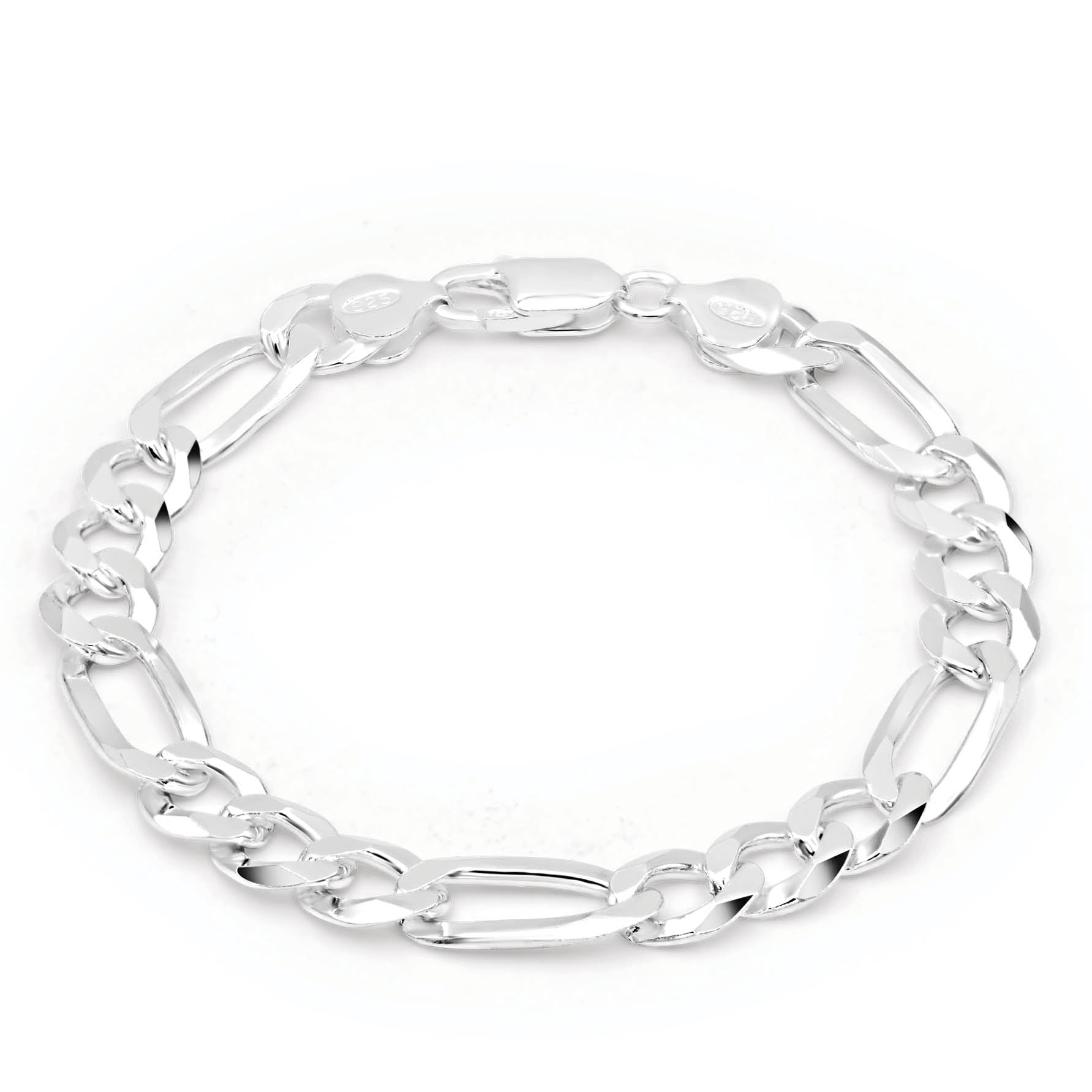 Sterling Silver Diamond-Cut Rope Chain Bracelet with Lobster Claw, 7.75