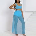 thumbnail image 6 of Posijego Womens Summer Two Piece Outfit Sleeveless Crop Tank Top See Through Skirts Shorts Matching Set, 6 of 7