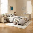 thumbnail image 3 of SICOTAS 3-Piece Rattan Dresser & Nightstand Set - Light Oak 7-Drawer Dresser (56.88") & 2 Nightstands, Boho Bedroom Furniture Set with Storage, 3 of 12