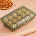 thumbnail image 1 of Contenedor para huevos con cajón para refrigerador, dispensador de huevos para acampar, caja de almacenamiento con capacidad para 15 huevos., 1 of 7