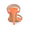 thumbnail image 3 of BLISSFUL STEP Women's Glitter Rhines Stiletto Heel Sandals Orange 5, 3 of 8