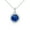 Blue::Silver, variant on Ruby Color Dangle Pendant - Elegant Gift for Women