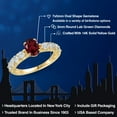 thumbnail image 2 of Gem Stone King 14K Yellow Gold Red Rhodolite Garnet and Lab Grown Diamond Engagement Ring for Women | 1.78 Cttw | Oval 7X5MM | Gemstone January Birthstone | Size 6, 2 of 6