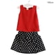 thumbnail image 1 of Guardurnaity 2 uds. Conjunto de verano para niña, chaleco de gasa, de lunares con lazo, camiseta para bebé y niño conjuntos de ropa Rojo 150cm, 1 of 6