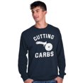 thumbnail image 3 of Cutting Carbs Pizza Cutter Foodie Long Sleeve TShirt Men Women Brisco Brands X, 3 of 6