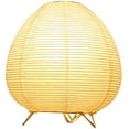 thumbnail image 2 of Rice Paper Table Lamp with Light Yellow Shade for Bedroom Use and Home Decoration 14.5x14.5x27 Inches, 2 of 10