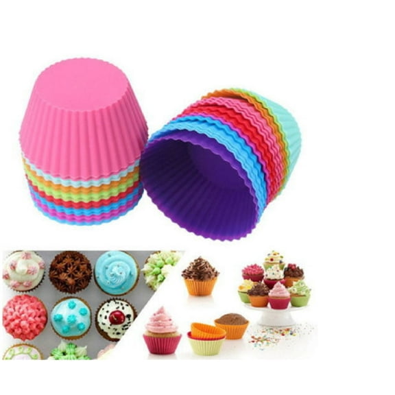 12-Piece Silicone Baking Cup Set – Reusable Cupcake Liners & Cookie Molds for Muffins, Chocolates & Cakes TIKA