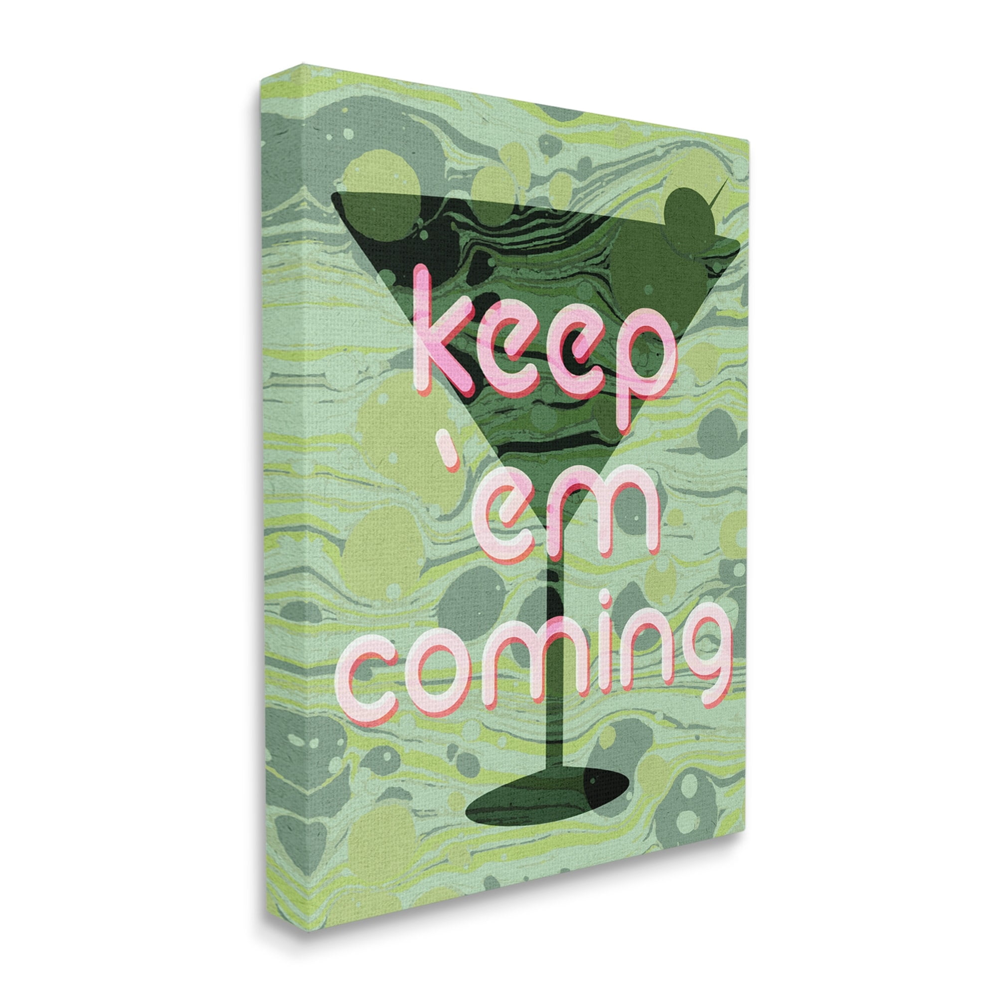 Stupell Industries Keep 'Em Coming Green Martini Food & Beverage Painting Gallery Wrapped Canvas Print Wall Art