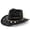 Black, variant on Men Summer Western Cowboy Hat Shapeable Hat Hollowed Out Sun Hat