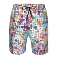 thumbnail image 4 of Kdxio Colorful Watercolor Dots Pattern Mens Casual Shorts - Drawstring Summer Beach Sports Shorts for Men, 4 of 9