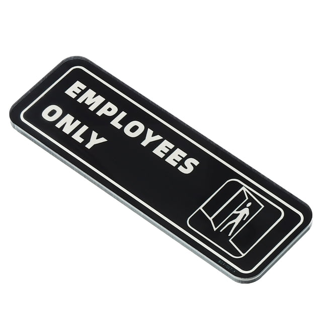 Unique Bargains Panneau Employé Seulement 6'x2' Autocollant de Porte Auto-Adhésif Noir