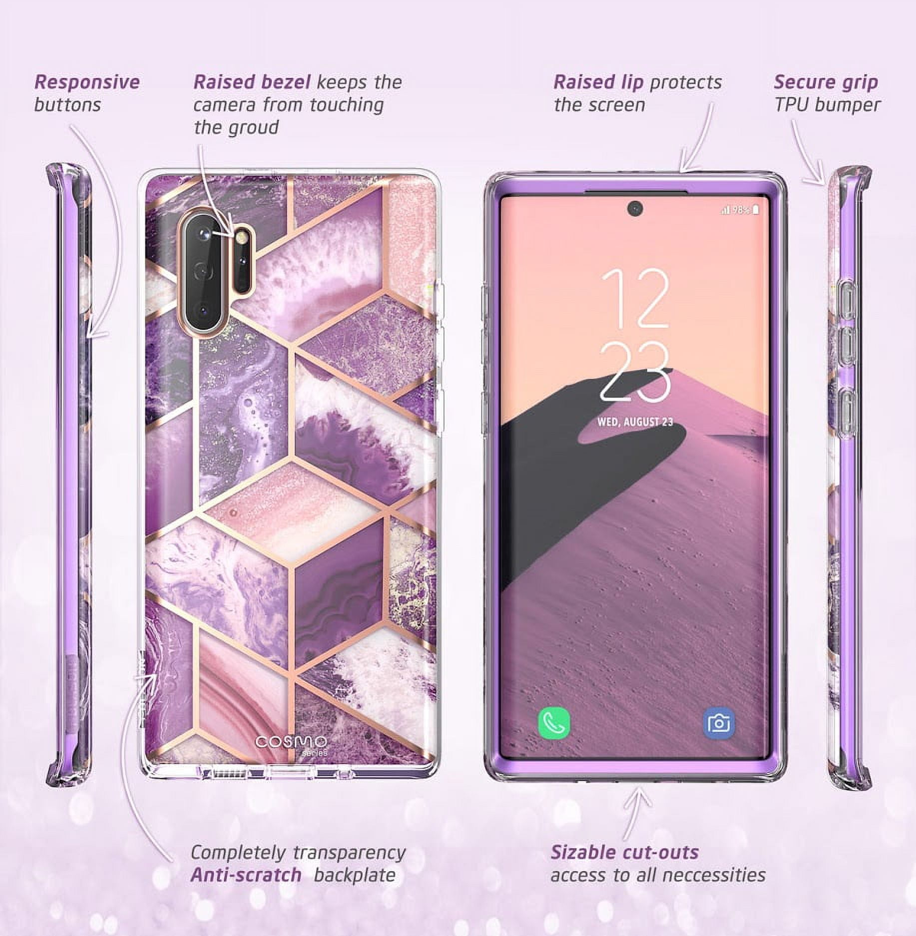i-Blason Cosmo Series Case for Galaxy Note 10+ Pro/Plus 5G 2019 Release, Slim Stylish Protective Bumper Case Without Built-in Screen Protector (Purple)