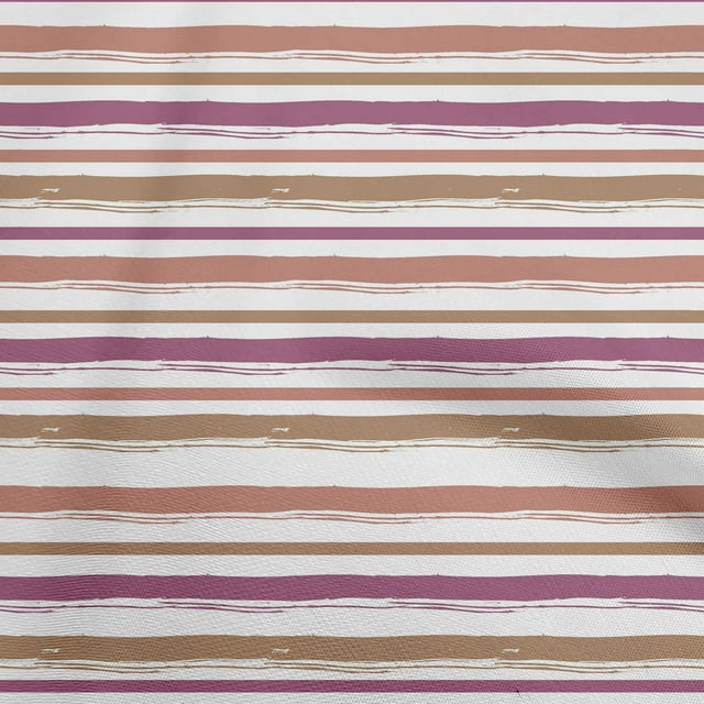 oneOone Tissu Popeline de Coton Marron Rayé Tissu pour Robe Tissu Imprimé au Mètre 42 Pouces de Large