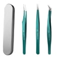 thumbnail image 2 of High Precision Eyelash Tweezers Curved Clip Gold Dolphin Peacock Feather Stainless Steel Nail Tweezers for Makeup Peacock eyebrow clip, 2 of 3