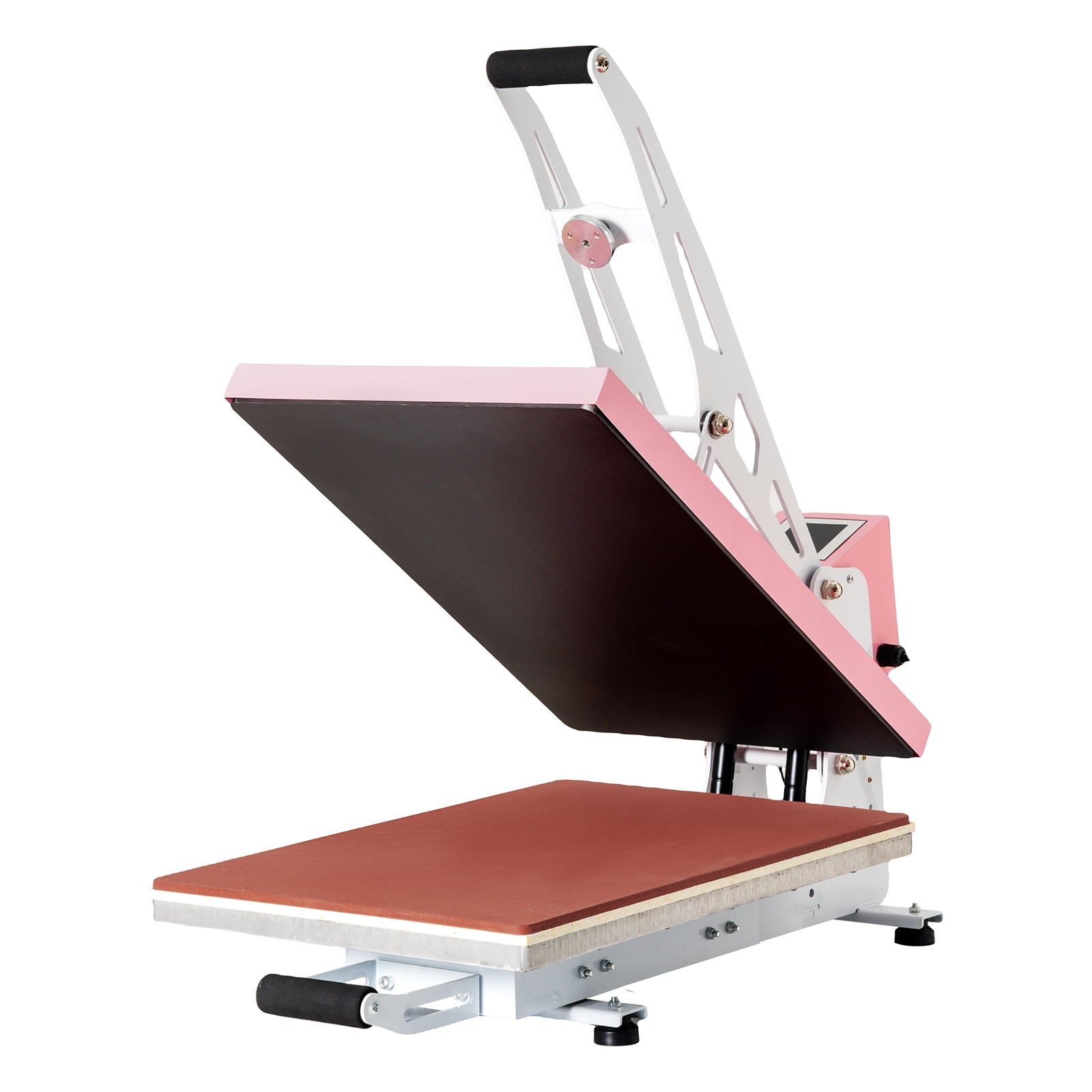 16x24 Inch Heat Press Machine with Slide-Out Base and Teflon-Coated Platen, Semi-Automatic Auto-Open Heat Press for T-Shirts and Sublimation, 1800W, Pink
