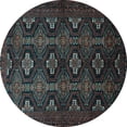 thumbnail image 1 of Ahgly Company Indoor Round Persian Light Blue Traditional Area Rugs, 5' Round, 1 of 4
