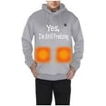 thumbnail image 4 of HNMKIU USB Heated Zip Up Hoodie for Men and Women Winter Hooded Sweatshirt with Five Heating Constant Temperature for Warmth 02_Grey,XXL, 4 of 6