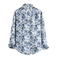thumbnail image 2 of Innerwin Blouse Col à Revers Hauts pour Hommes Chemises à Manches Longues à Simple Boutonnage Bleu Floral TTG, 2 of 4