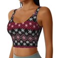 thumbnail image 2 of Balery red Minimalist Snowflake Sujetadores deportivos con espalda cruzada para mujer, acolchados, sin costuras, de alto impacto, ideales para yoga, gimnasio, entrenamiento y fitness.-XX-Large, 2 of 8
