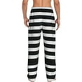 thumbnail image 3 of Daiia Men'S Black And White Stripes Pants,Bottoms Sleep Lounge,Pajama Pants,Pj Bottoms Drawstring And Pockets-Small, 3 of 9