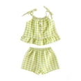 thumbnail image 6 of Ultrave Girls 2 Piece Gingham Outfit, Tie Shoulder Ruffle Cami Top & Shorts Set, Cute Summer Clothes for 1-10 Y, 6 of 6