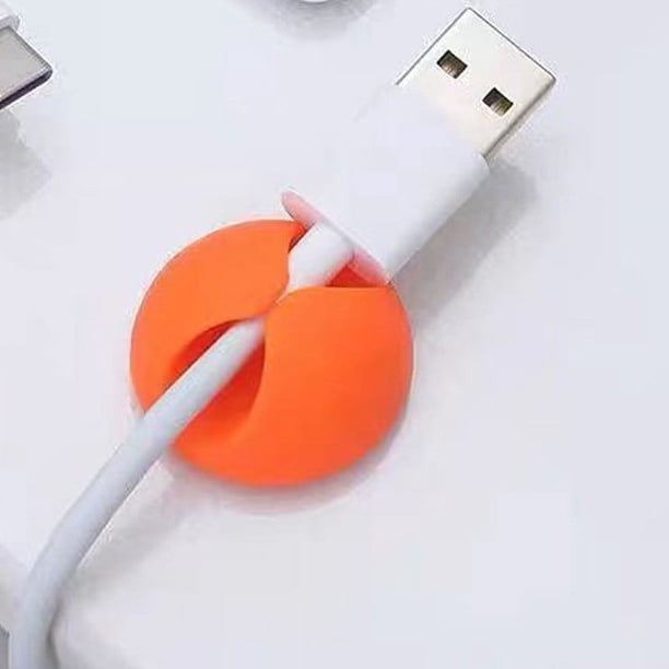 Organizador de clip de caída de cable | Soporte de gestión de cable de escritorio | Caucho | Reverso adhesivo | Sostiene cables de hasta 7,5 mm | Antideslizante | Guardián de alambre ordenado | 1